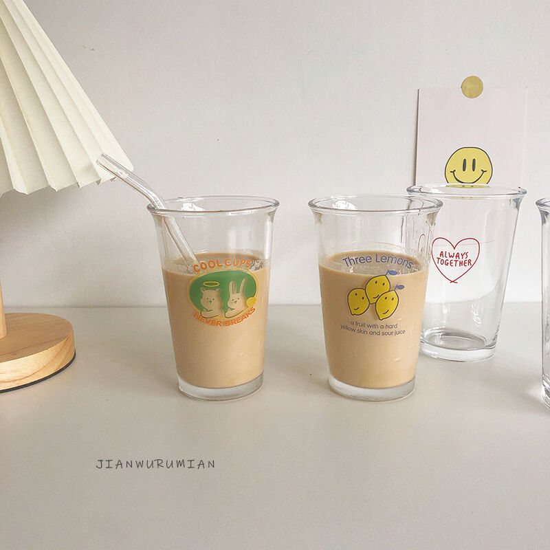 お取り寄せ商品 キュート イラスト コップ グラス ガラスコップ ジュースグラス かわいい