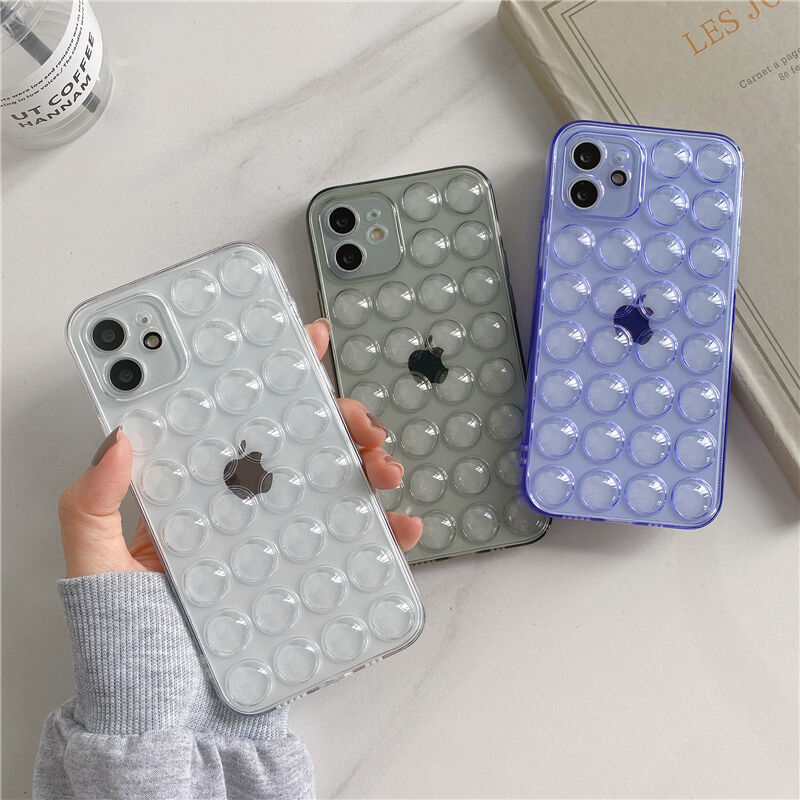 お取り寄せ商品 Iphone Case ケース Iphone12 透明 バブルデザイン ぽこ