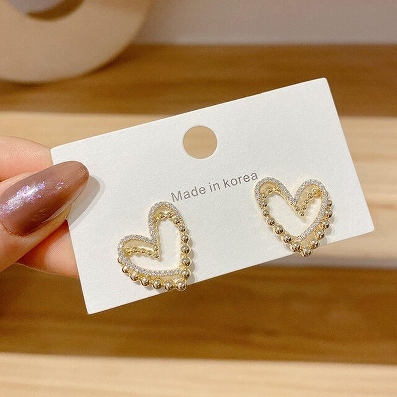 お取り寄せ商品 ピアス ダブルハート シンプル 大人かわいい キュート デート お出かけ L