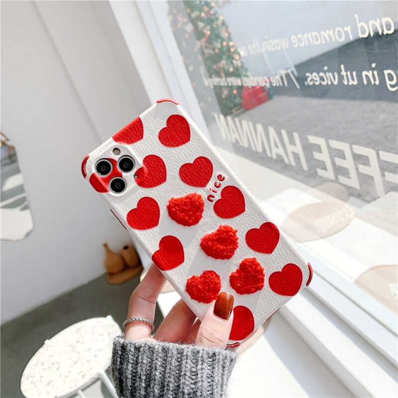 お取り寄せ商品 Iphoneケース Iphone12 ラブリー キュート ハート柄 レッド