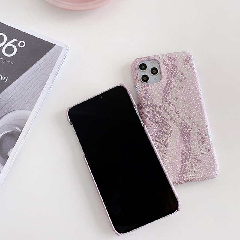 お取り寄せ商品 Iphoneケース Iphone12 オシャレ ピンク ヘビ柄 パイソン柄