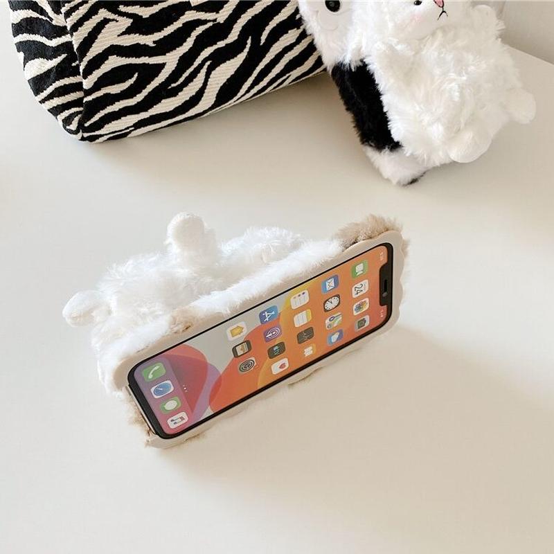 お取り寄せ商品 Iphoneケース Iphone12 ふわふわ もこもこ ぬいぐるみ 羊 ヒ
