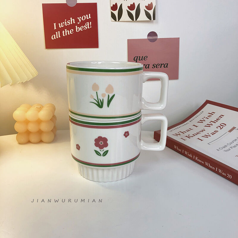 お取り寄せ商品 フラワーマグ マグカップ コーヒーカップ ティーカップ 花柄 チューリップ