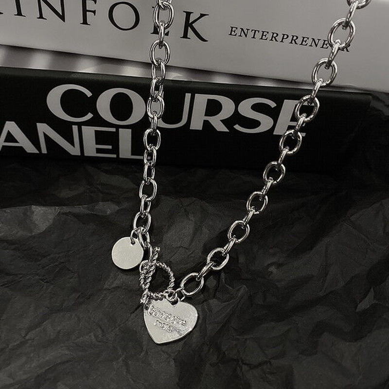 お取り寄せ商品 ネックレス ハート サークル モチーフ カジュアル ボーイッシュ オシャレ