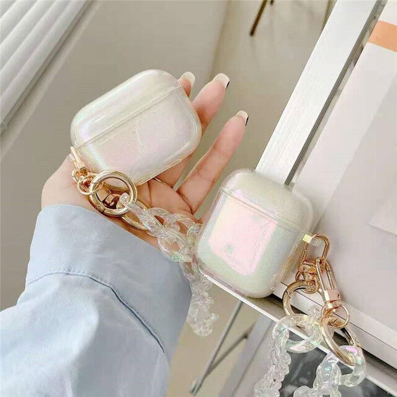 お取り寄せ商品 Airpods Case ケース カバー 透明 レーザー クリアチェーン ス