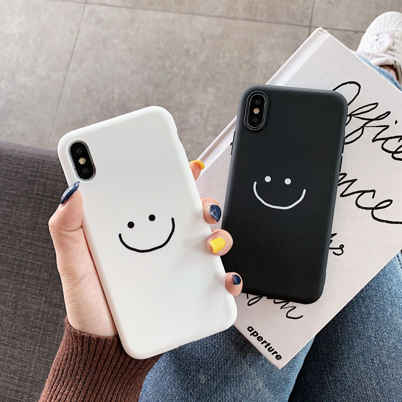 お取り寄せ商品 Iphoneケース Iphone12 スマイル イラスト シンプル モノトー