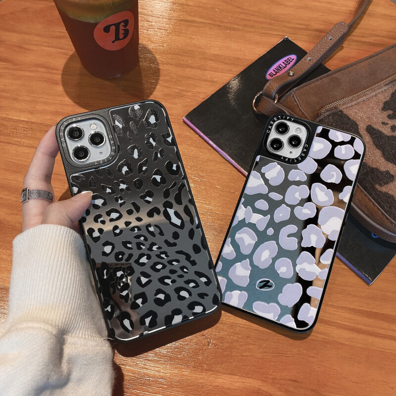 お取り寄せ商品 Iphoneケース Iphone12 ミラー 鏡 ヒョウ柄 レオパード スタ