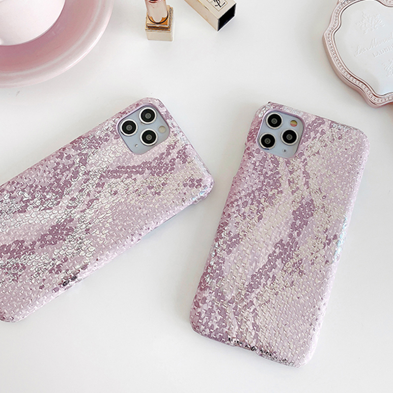 お取り寄せ商品 Iphoneケース Iphone12 オシャレ ピンク ヘビ柄 パイソン柄