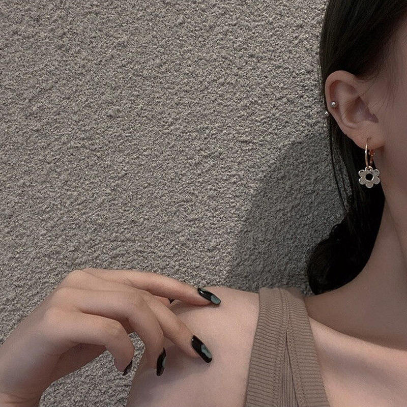 お取り寄せ商品 ピアス フープピアス フラワー お花 キュート レトロ かわいい 韓国アクセ