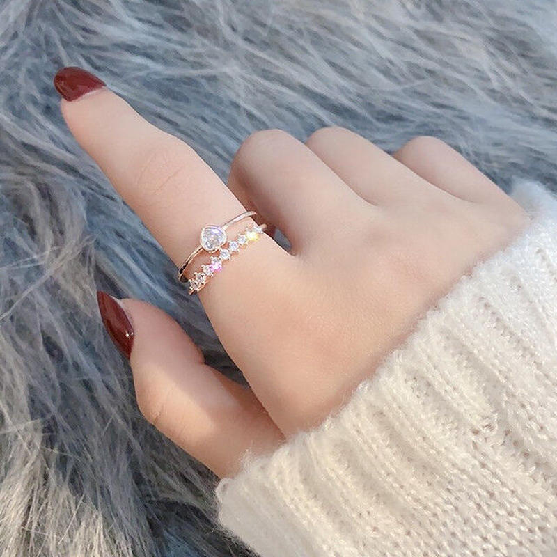 お取り寄せ商品】リング 指輪 ring ハート ジルコン キラキラ かわいい ファッションリ...