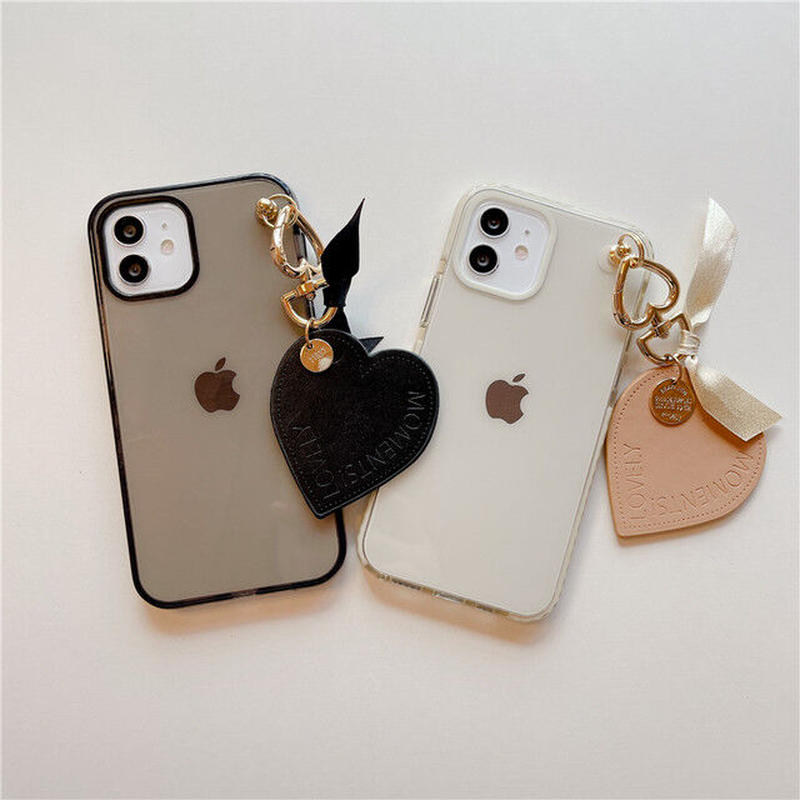 お取り寄せ商品 Iphone Case ケース Iphone12 ハートチャーム付き 透明