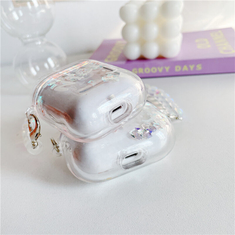 お取り寄せ商品 Airpods Case ケース カバー クリア 透明 キラキラ ビーズ チ