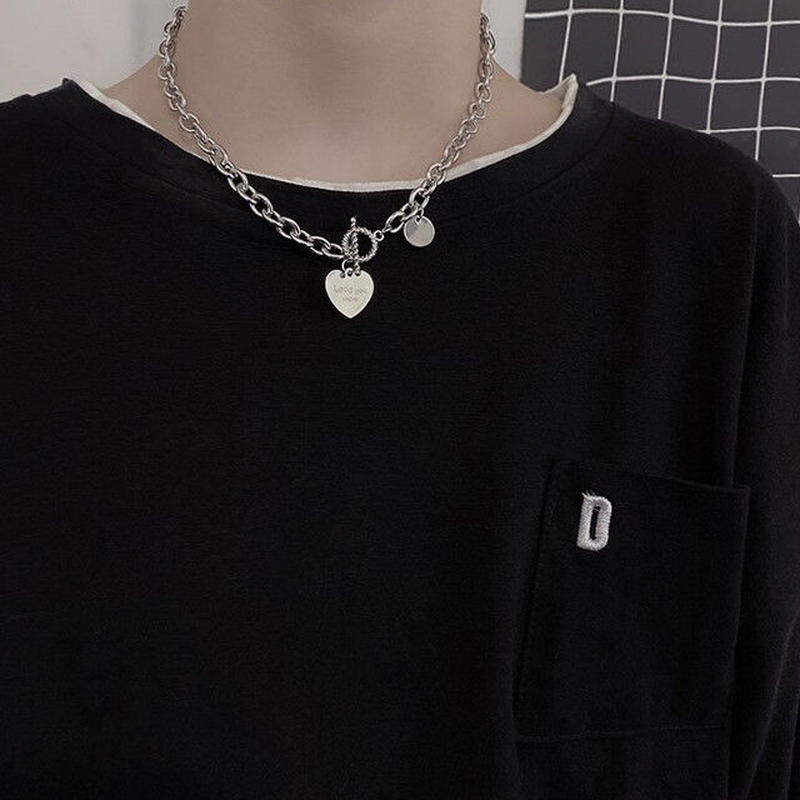 お取り寄せ商品 ネックレス ハート サークル モチーフ カジュアル ボーイッシュ オシャレ