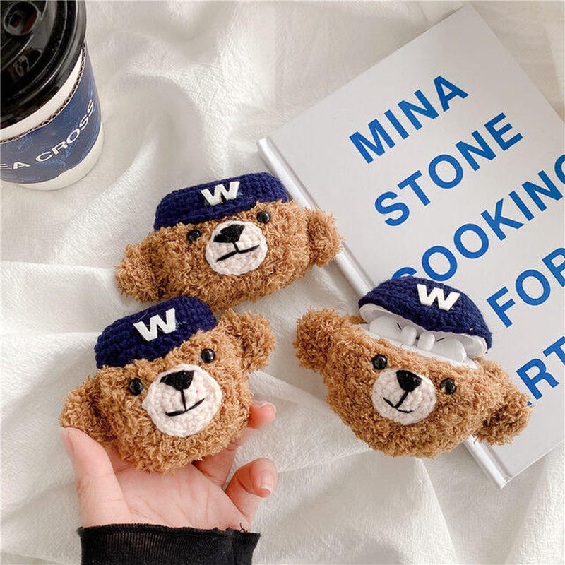 お取り寄せ商品 Airpods Case ケース カバー ハット もこもこ ベア クマ ぬい