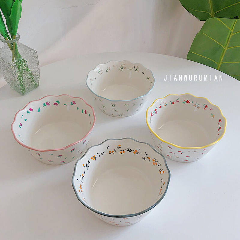 お取り寄せ商品 花柄 Flower フローラル セラミックボウル レースボウル サラダ フル