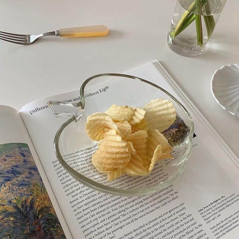 お取り寄せ商品 ガラス ボウル お皿 小鉢 アップル リンゴ型 透明 かわいい デザート ア