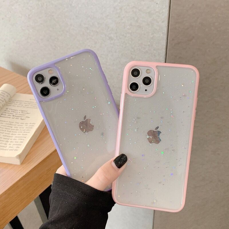 Iphoneケース ピンク スマホケース クリアケース キラキラ ラメ 星 パステルカラー 女