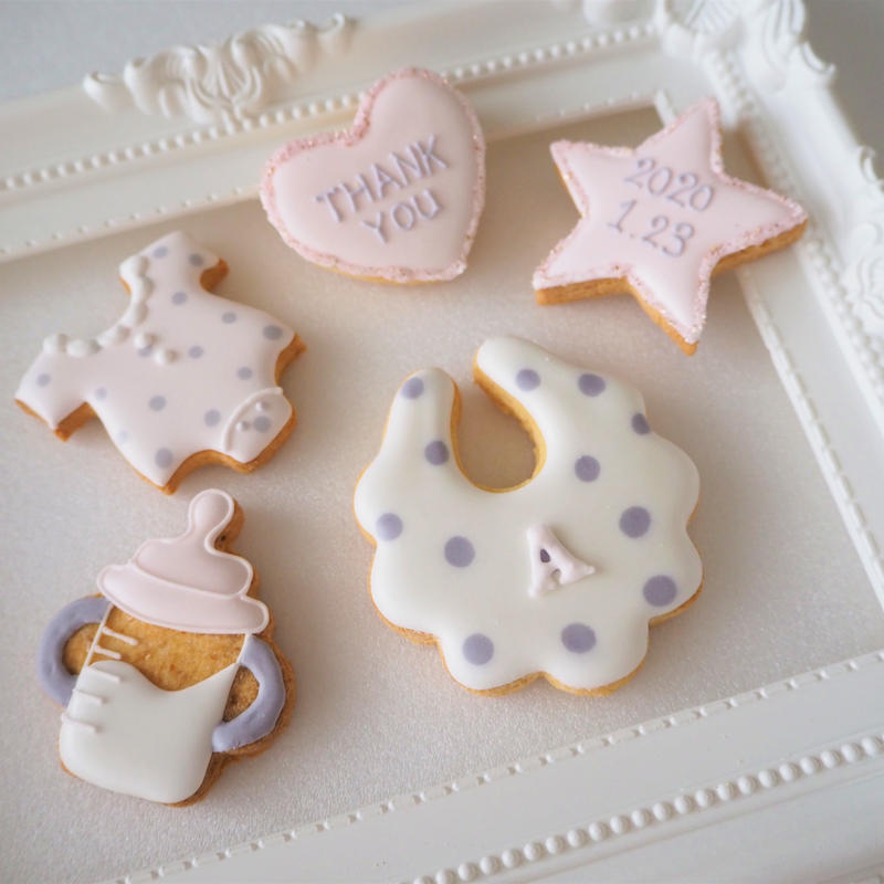 米粉アイシングクッキー ベビーセット ピンク スティックなし M3 Tokyo Coo