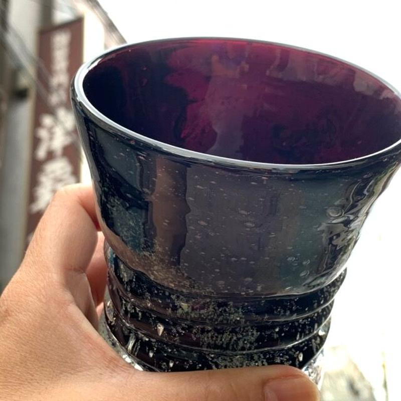 男が惚れる大人のグラス 黒紫泡グラス くば笠屋 マチグヮーストア