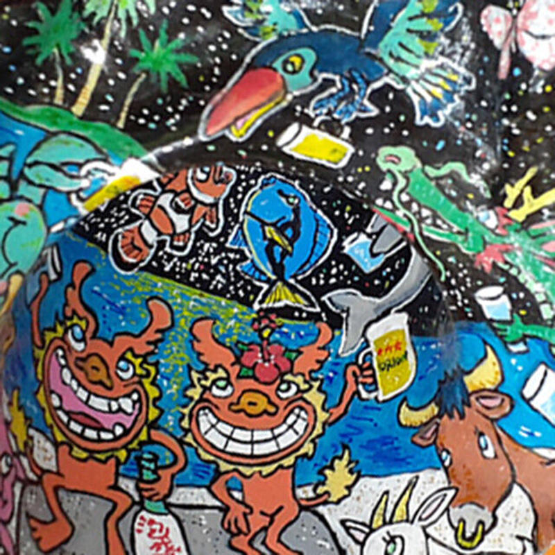 貝殻アート 夜の海 貝殻絵画 マチグヮーストア