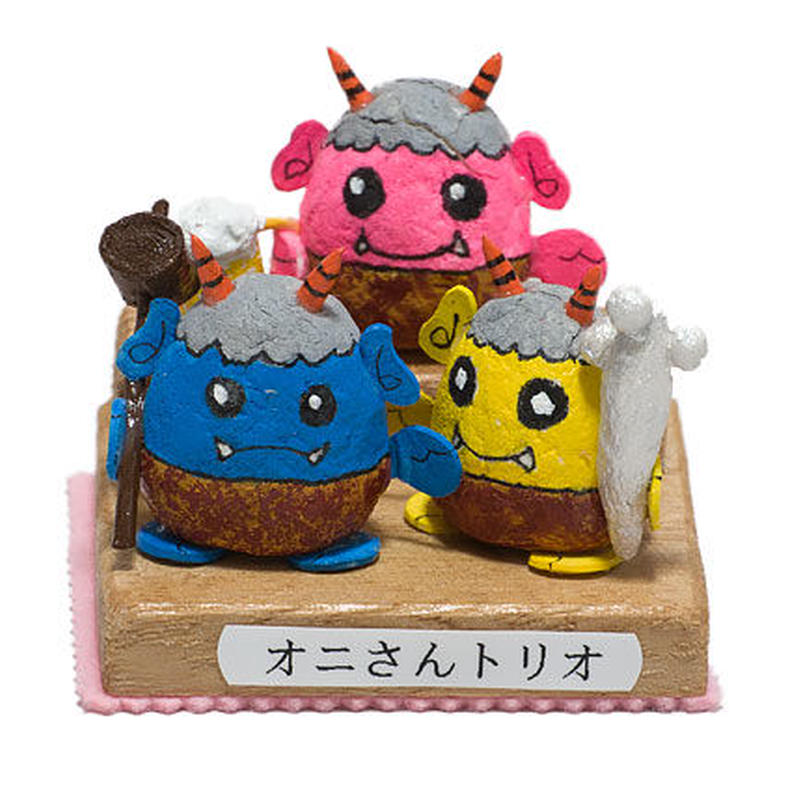 紙すきだるま オニさんトリオ No5013 まごころ文具雑貨店 手作りの手すき紙製品