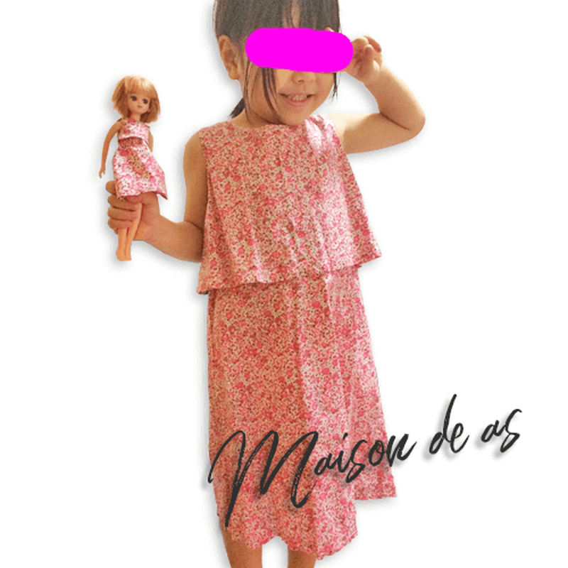 リカちゃん用ノースリーブワンピース 型紙ダウンロード販売 Maisondeashop