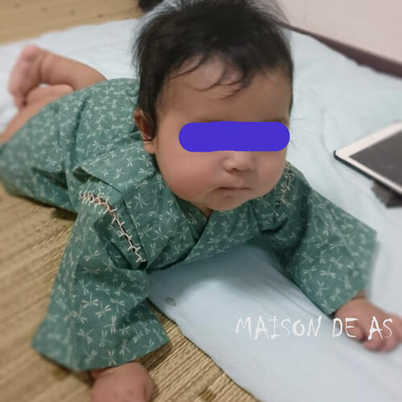 ベビー用甚平風ロンパース サイズ70 80 型紙ダウンロード販売 Maisondeashop