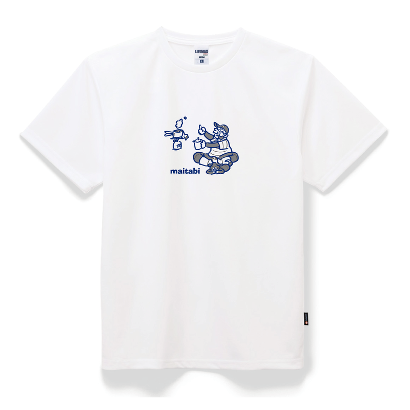 予約販売 高機能 まいたび オリジナルイラスト ドライtシャツ ホワイト生地 ネイビーイラス 予約販売 高機能 まいたび オリジナルイラスト ドライtシャツ ホワイト生地 ネイビーイラス