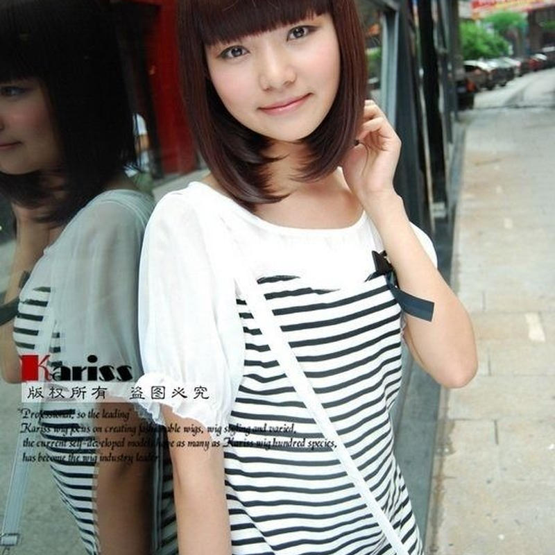 つやつやナチュラルストレートボブ前髪ぱっつんver 男の娘のためのファッション通販 W