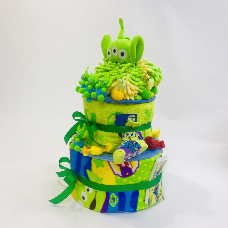 リトルグリーンメン おむつケーキ２段タイプ キャラクター物 おむつケーキ Com