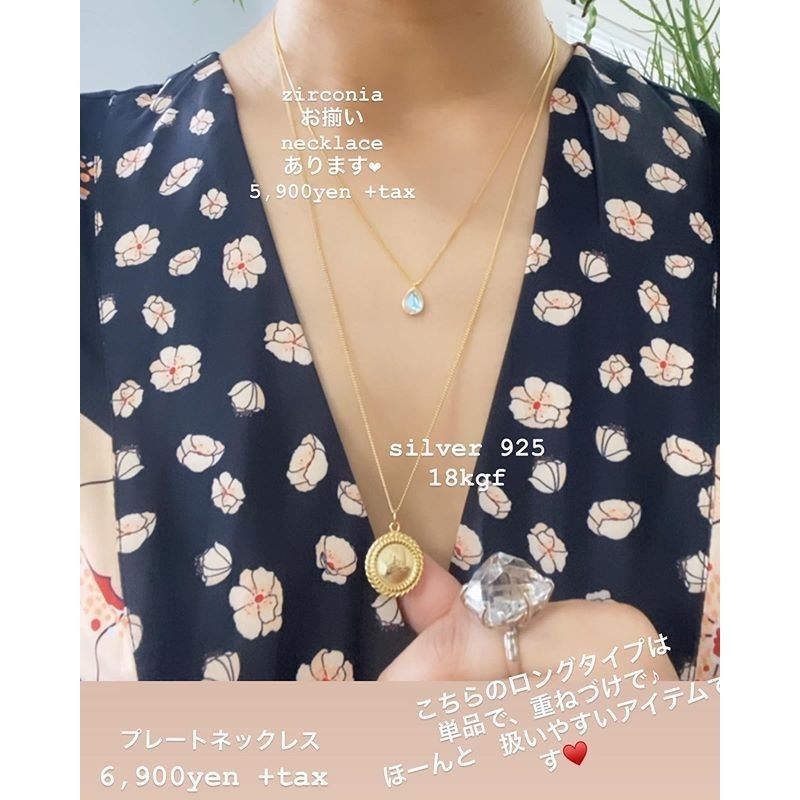 プレートロングチェーンネックレス Mamaguitar