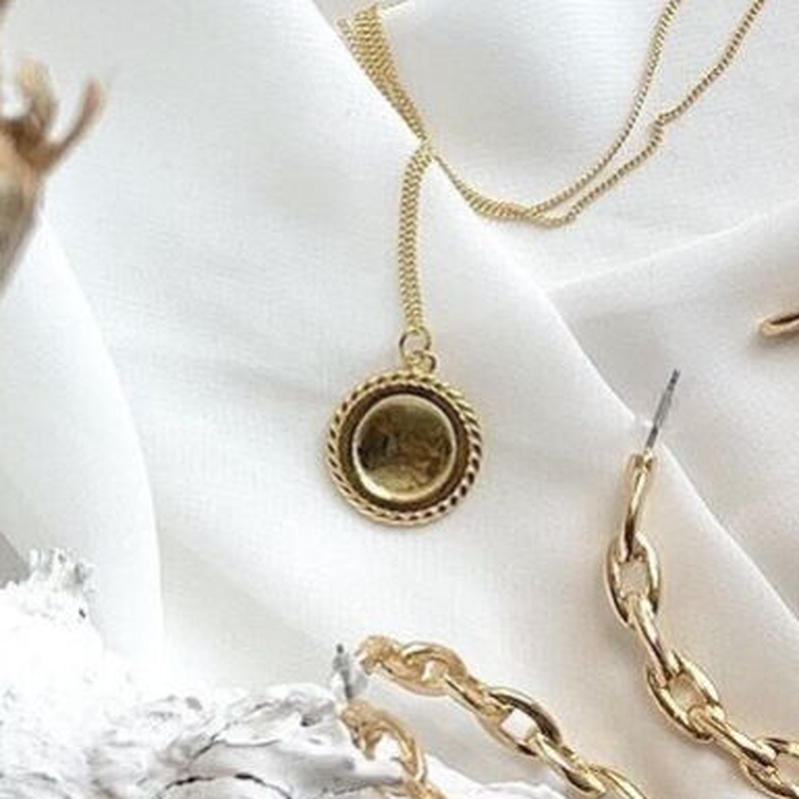 プレートロングチェーンネックレス Mamaguitar