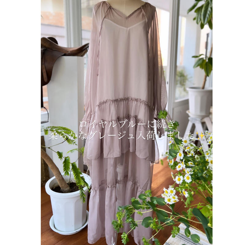 シースルーシフォンワンピースインナー付き Mamaguitar