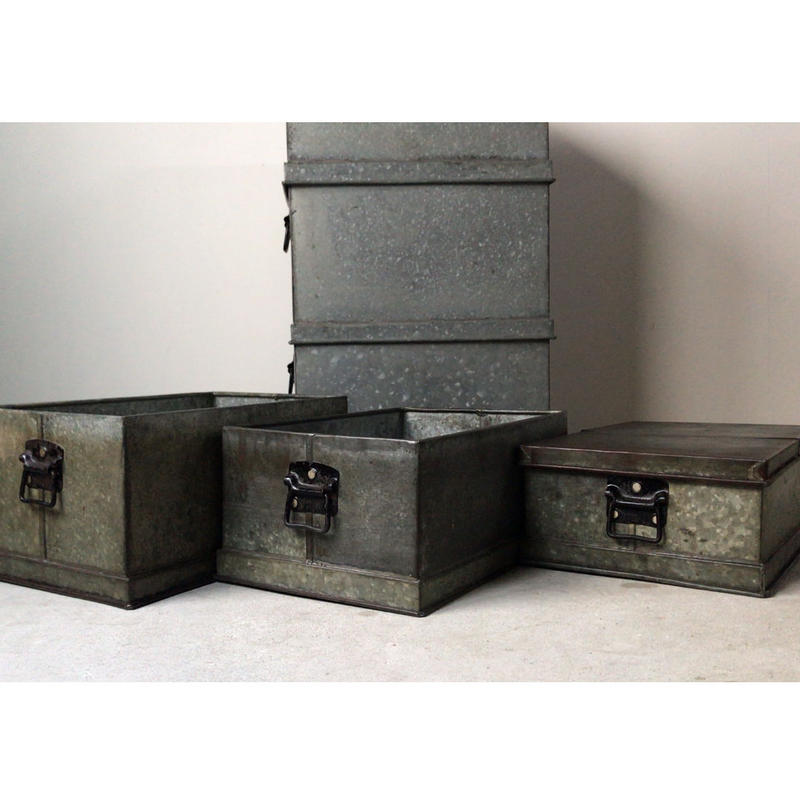 ヴィンテージ ブリキストックタワー 6箱スタッキング 蓋 6箱 アンティーク収納箱