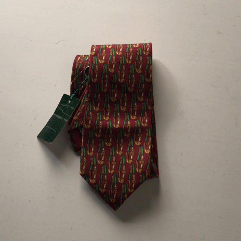 Gucci オールドグッチ ヴィンテージ ネクタイ タグ付きデッドストックベルト総柄 ボルド
