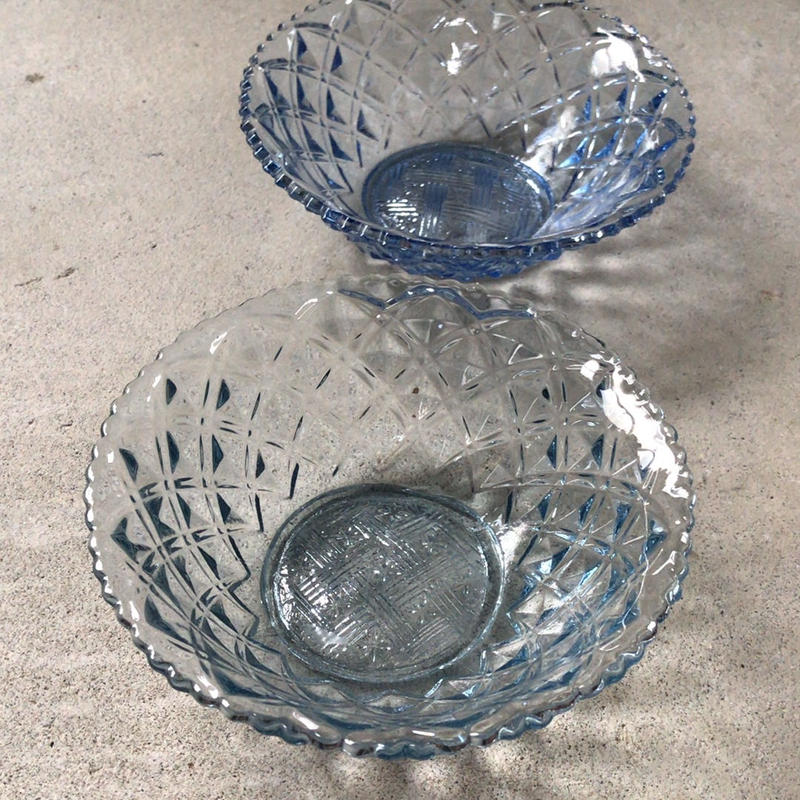 大正レトロ 昭和レトロ プレスガラス小 5枚 骨董 アンティーク バラ売り可 アンティークガラス大正 昭和レトロプレスガラス小物入れ