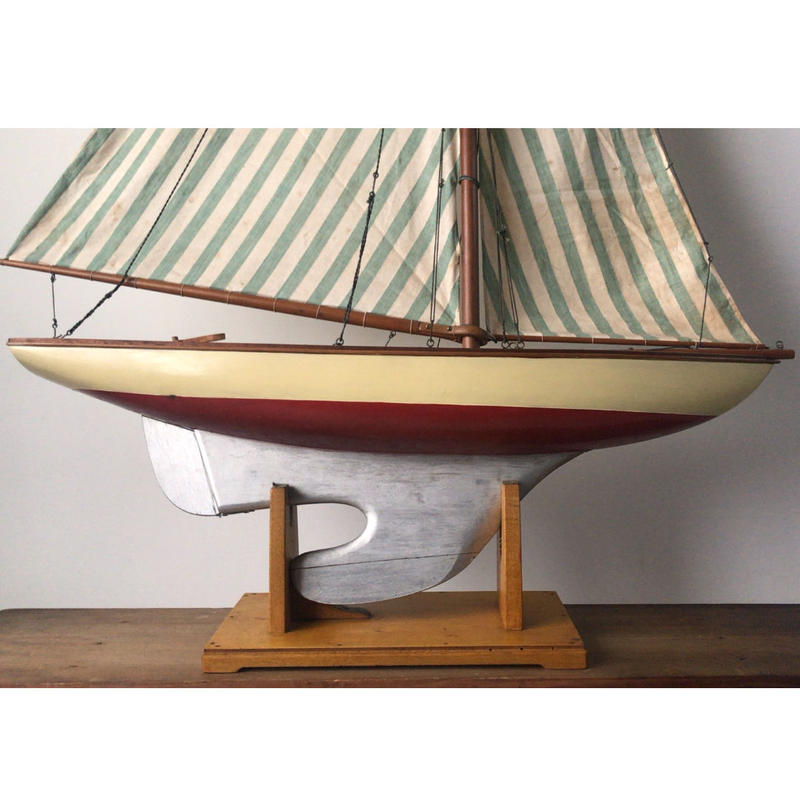 昭和 アンティーク 木製 ヨット 船 trio 昭和 アンティーク 木製