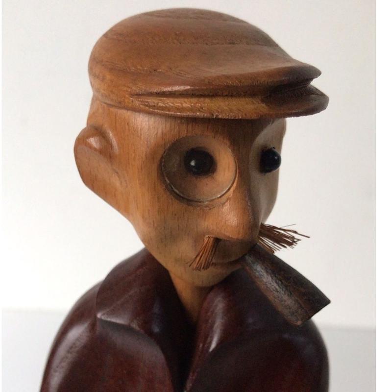 本物保証! イタリア ROMER社 手造 木製人形 ゴルフダンディ 置物