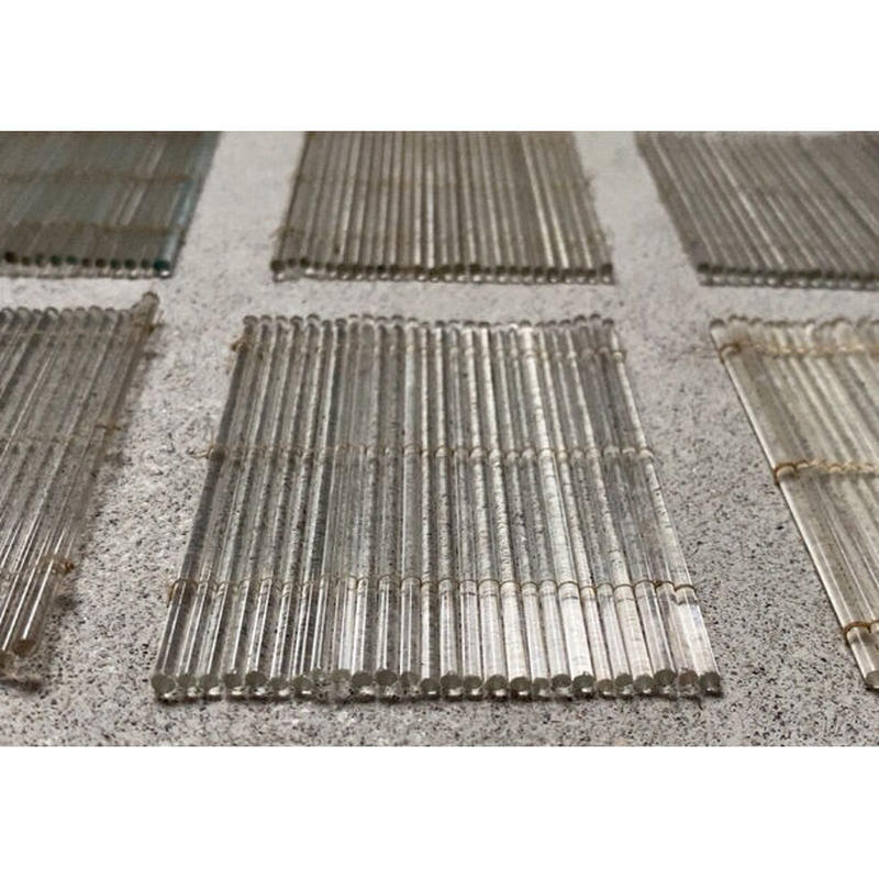 古いガラスの簾 大正 昭和期 ヴィンテージガラスのコースター 当時物箱入 四角6枚オーバル