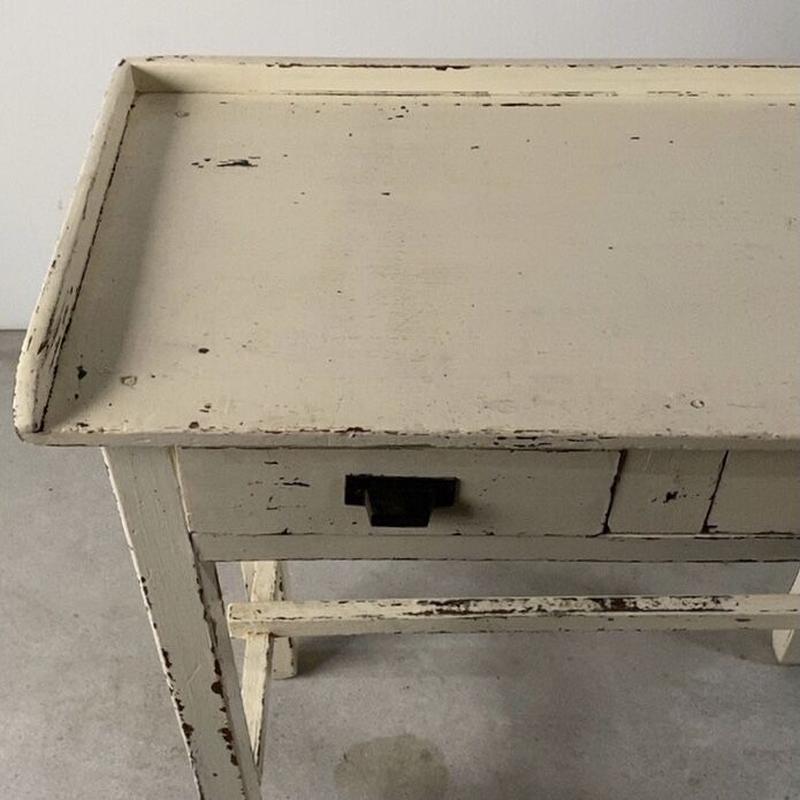 アンティーク コンソールテーブル 引出し付化粧テーブル 白塗装 美エイジング ヴィンテージ家