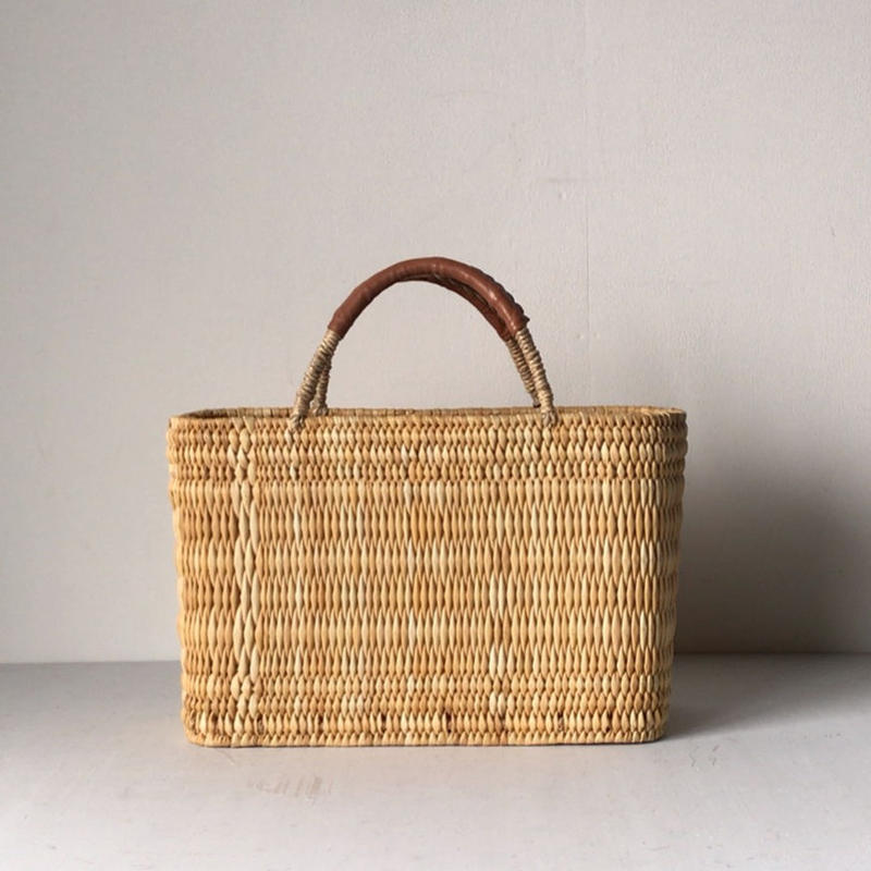 Warang Wayan ワランワヤン Wwm ストローかごバッグ 深型 ブラウン S