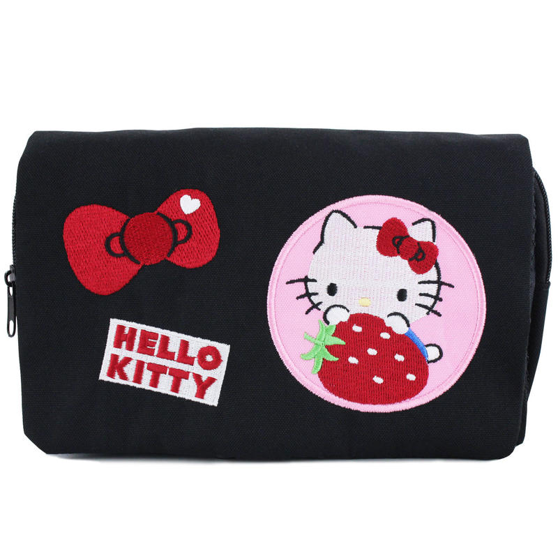 吊り下げポーチ ハローキティ Black 化粧ポーチ Manufatto