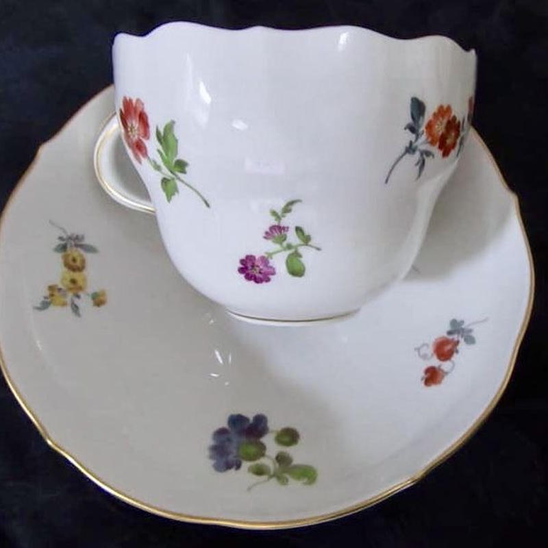 マイセン 5つ花 カップ ソーサー Meissen S Rose White Porc マイセン 5つ花 カップ ソーサー Meissen S Rose White Porc