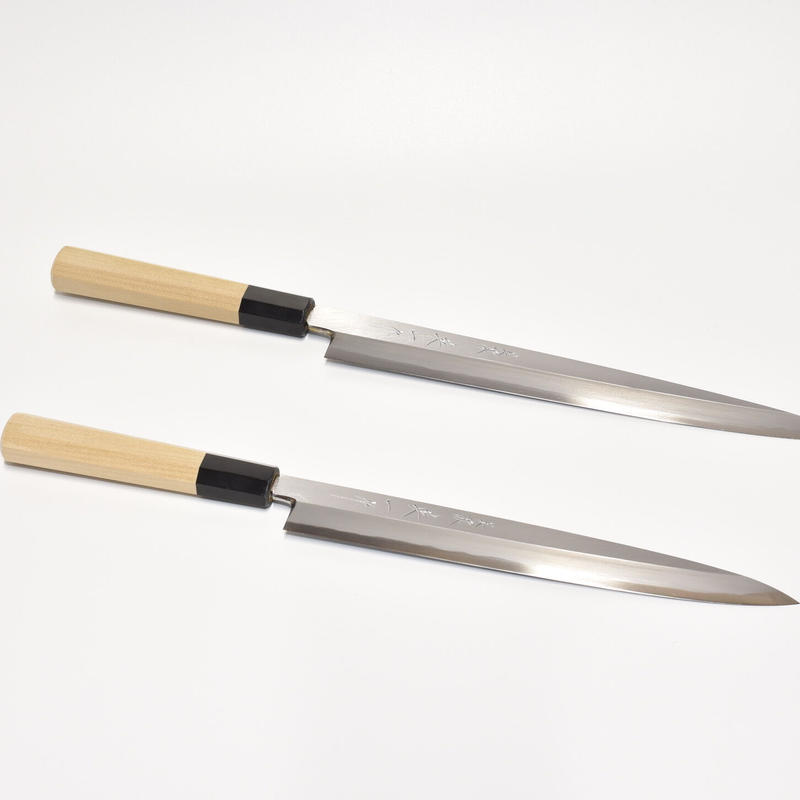 青紙柳刃包丁240mm 本霞研ぎ 水牛八角柄(本職用) | マルサ研磨巧業 青紙柳刃包丁240mm 本霞研ぎ 水牛八角柄(本職用) | マルサ研磨巧業