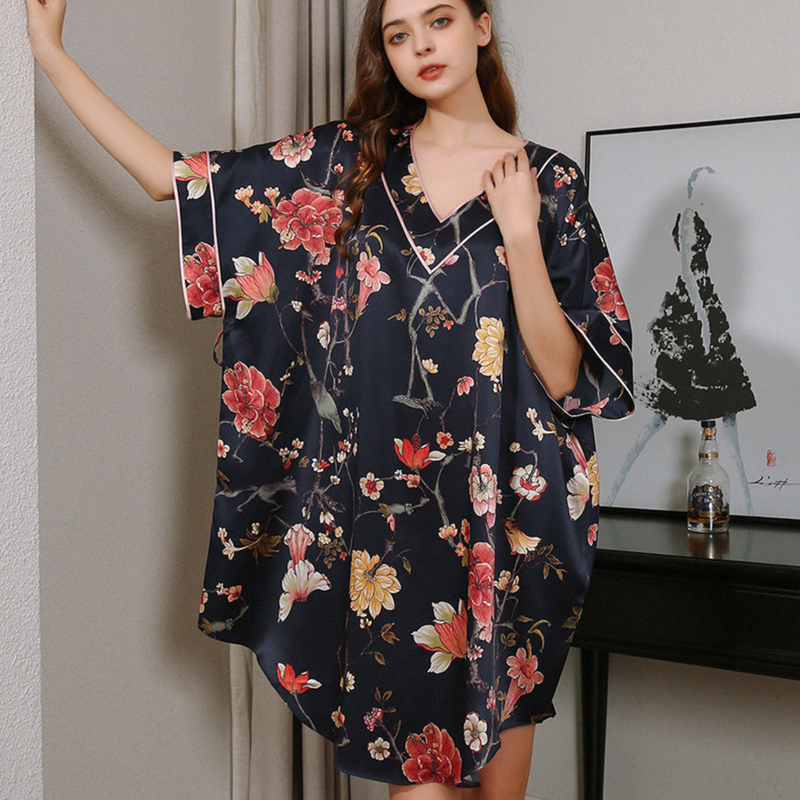 Mayudamaシルク シルク パジャマ シルク100 絹100 厚手19匁 ナイトドレ