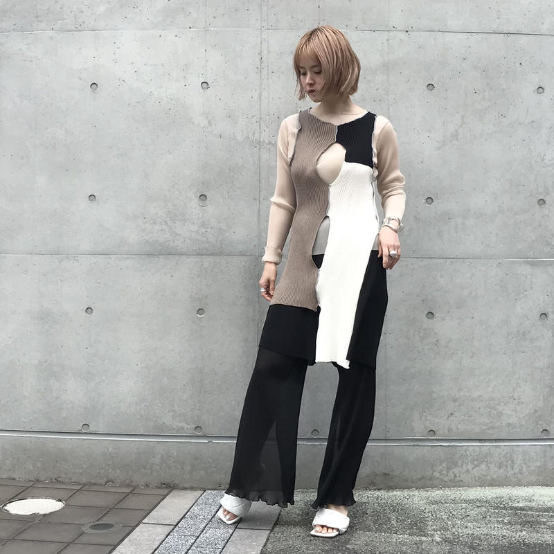 kotohayokozawa docking knit dress