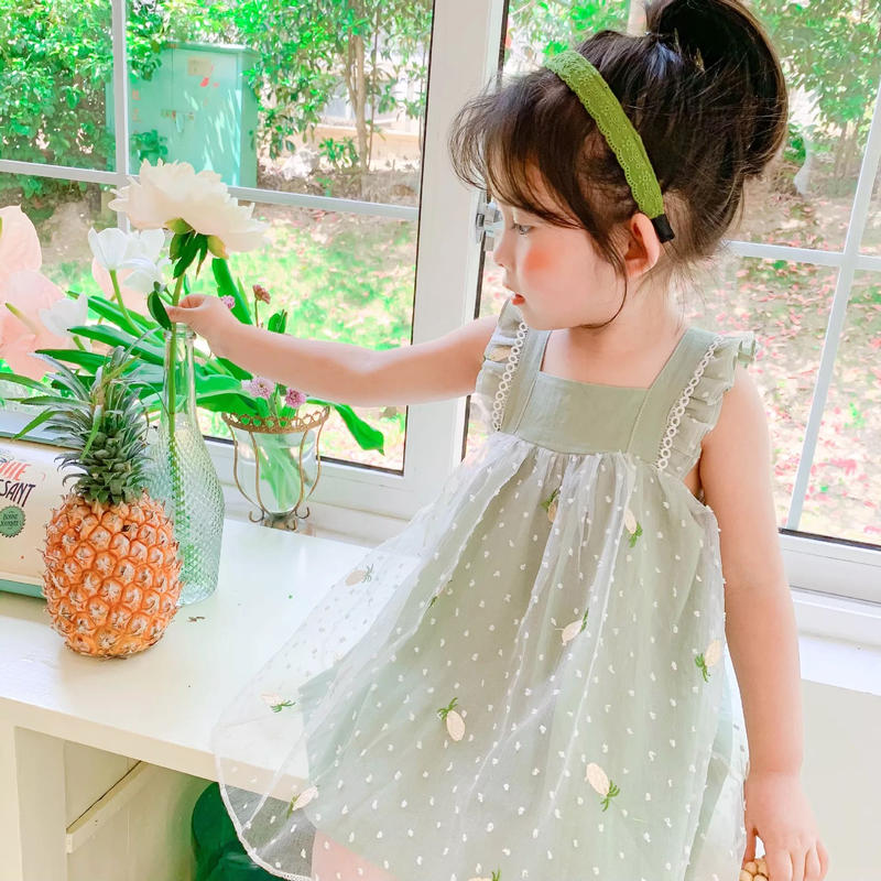 2color パイナップルチュールワンピース 1168 こどもふく Moco Kids