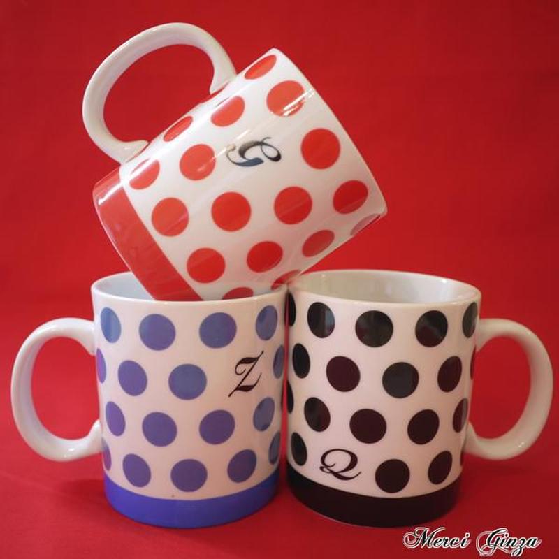 ドットマグカップ イニシャル入り Merci Ginza