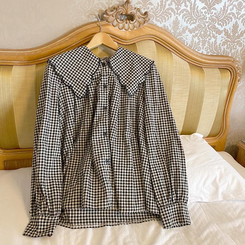 ella select shop ギンガムチェックブラウス ella select shop ギンガムチェックブラウス （organic zoo