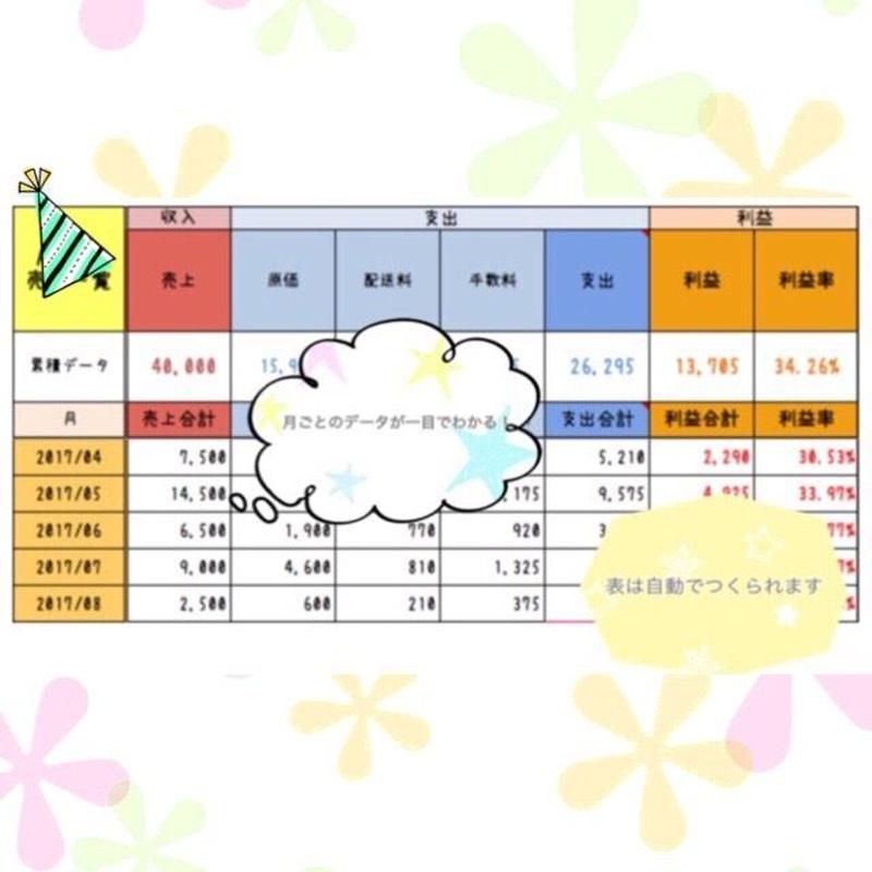 メルカリ売上管理表 最新版 めるそく